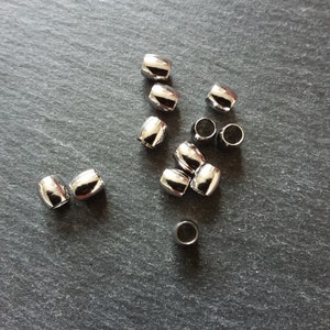 10 ou 50 perles cylindriques de 6 mm en acier inoxydable, entretoise solide lisse 6 x 6 mm avec trou de 4 mm image 4