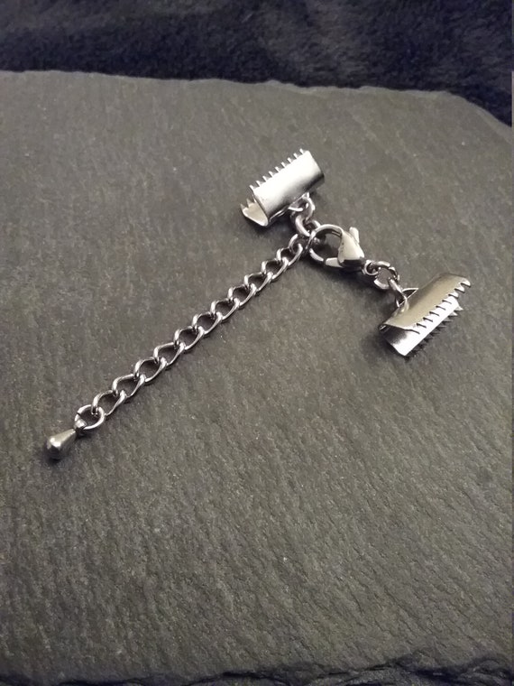 5 sets Silver Plated Crimp Ends for 25mm 12mm Clasps /& Extender 1 inch Ribbon