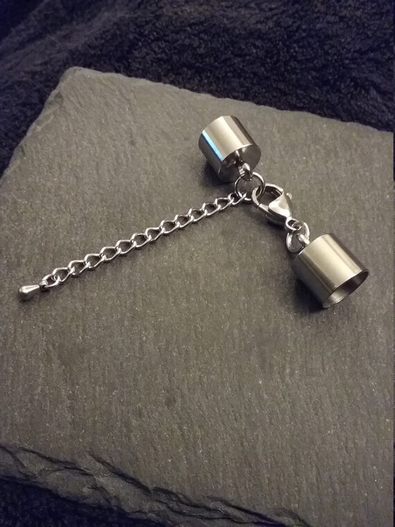 BULK 10 sets Silver Plated End Caps or Tips for 9mm Cord with 14mm Clasps UK