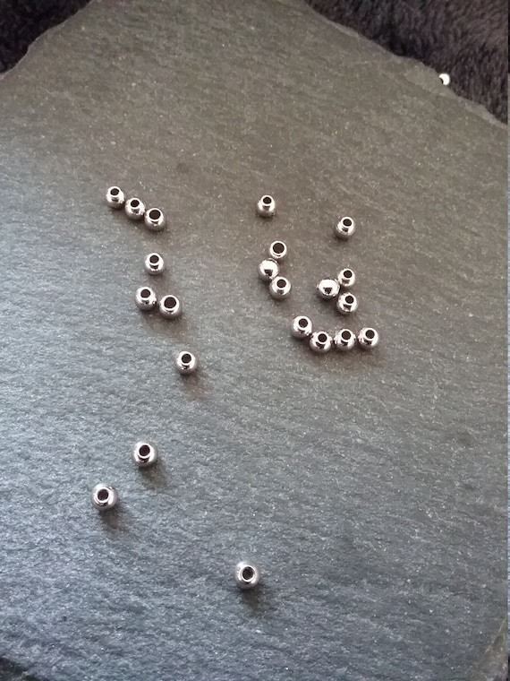 3mm Silver Plated Round Metal Spacer Beads pack of 1000