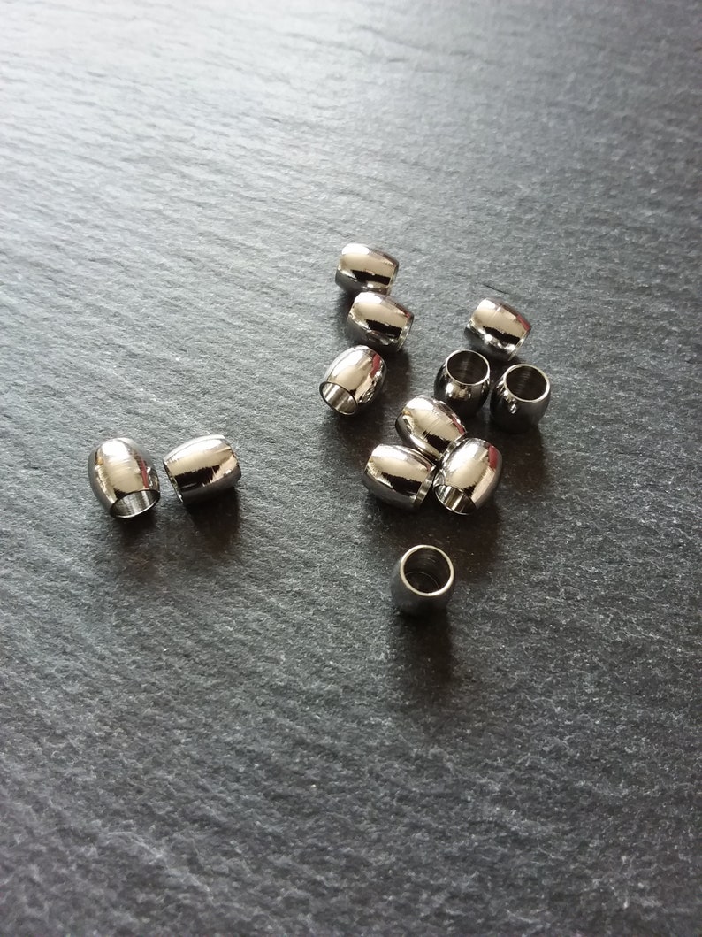 10 ou 50 perles cylindriques de 6 mm en acier inoxydable, entretoise solide lisse 6 x 6 mm avec trou de 4 mm image 6
