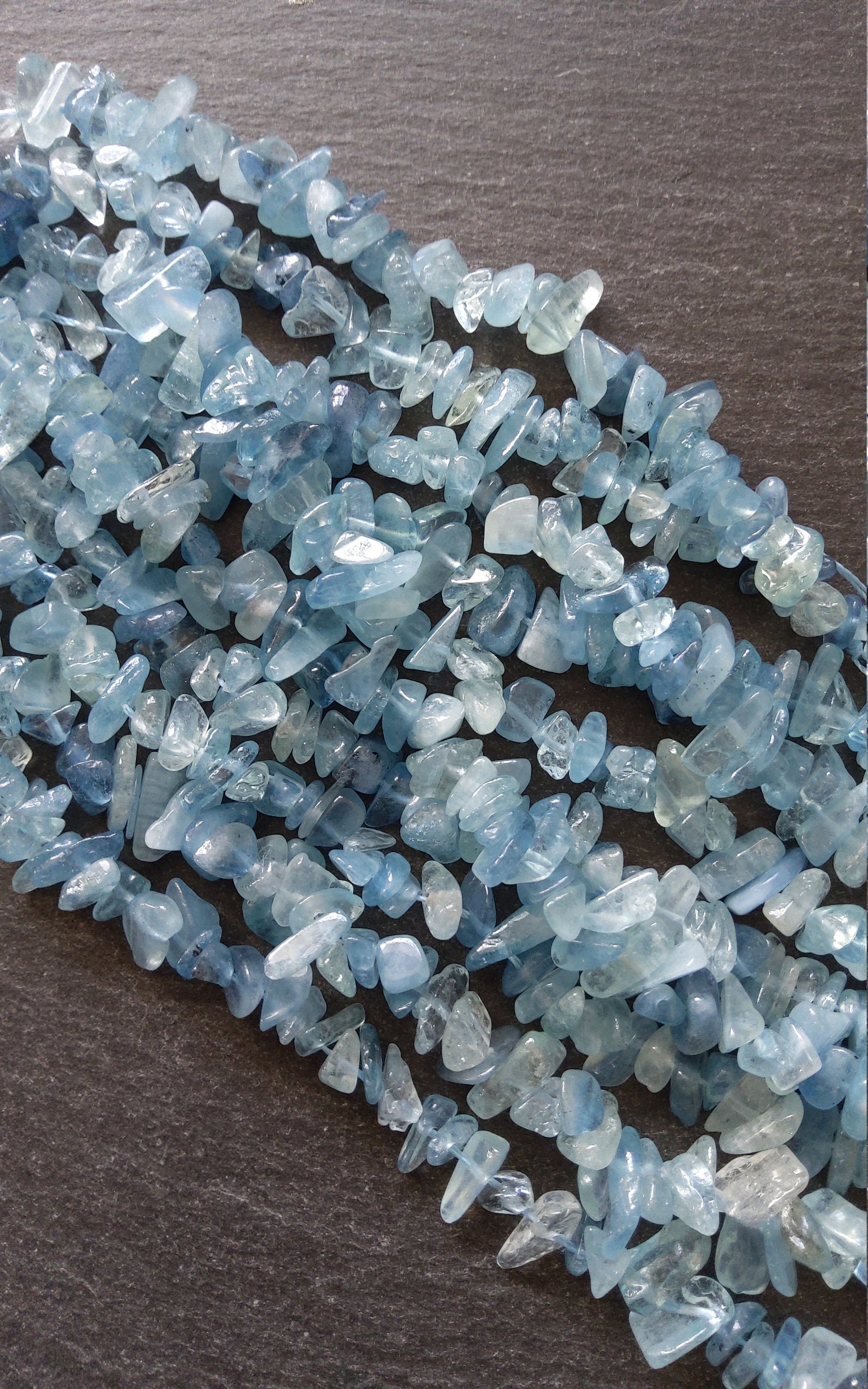 Natural Aquamarine Crystal Chip Beads Approx. 9x6mm Undyed Etsy