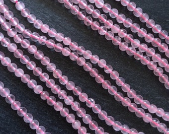 4.7mm Natural Rose Quartz Beads Undyed Round Polished Full 15.5 inch Strand