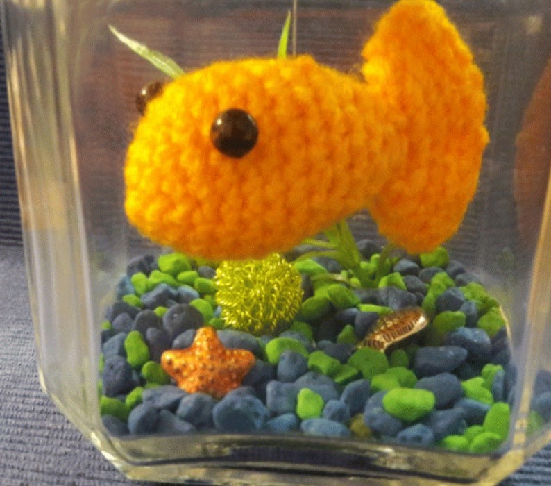 Goldfish Bowl. Amigurumi Aquarium. Crochet fish in a Larger | Etsy