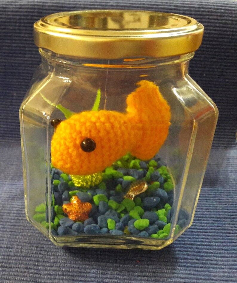 Goldfish Bowl. Amigurumi Aquarium. Crochet fish in a Larger | Etsy