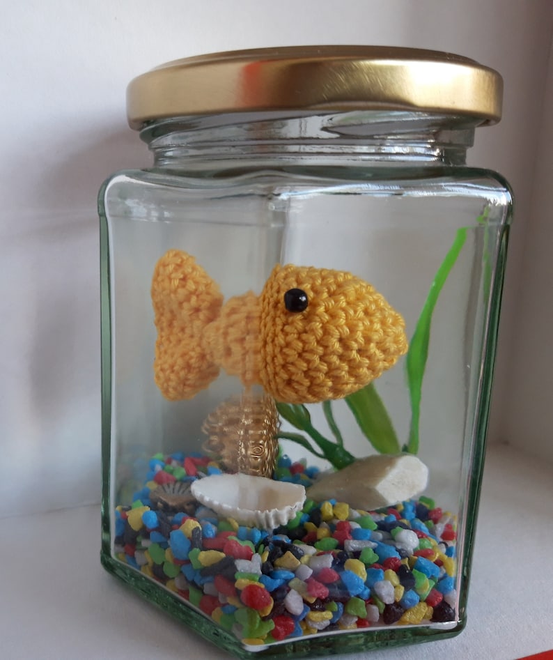 Goldfish Bowl. Amigurumi Aquarium. Crochet fish in a Larger | Etsy
