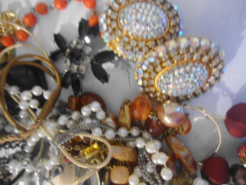 Bead Junk Drawer Lot in Plastic Container including turtle CHOKER