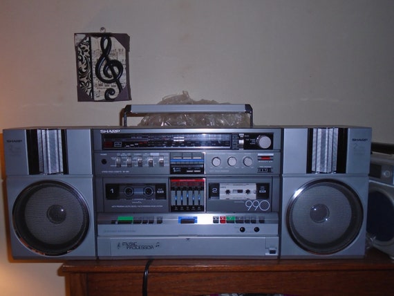 Vintage Sharp 990 Music Processor Dual Cassette Boombox Recorder