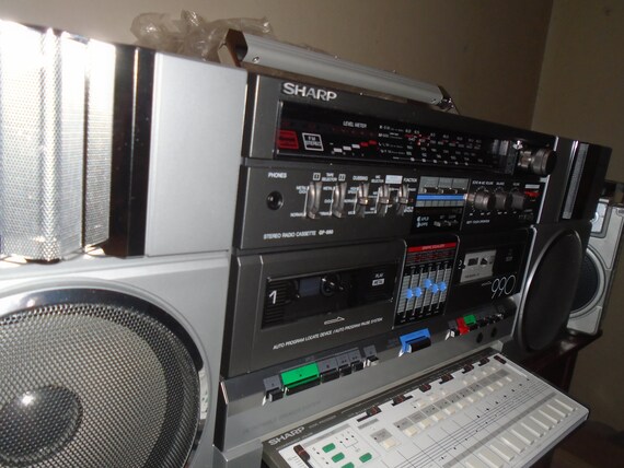 Vintage Sharp 990 Music Processor Dual Cassette Boombox Recorder