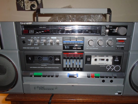 Vintage Sharp 990 Music Processor Dual Cassette Boombox Recorder