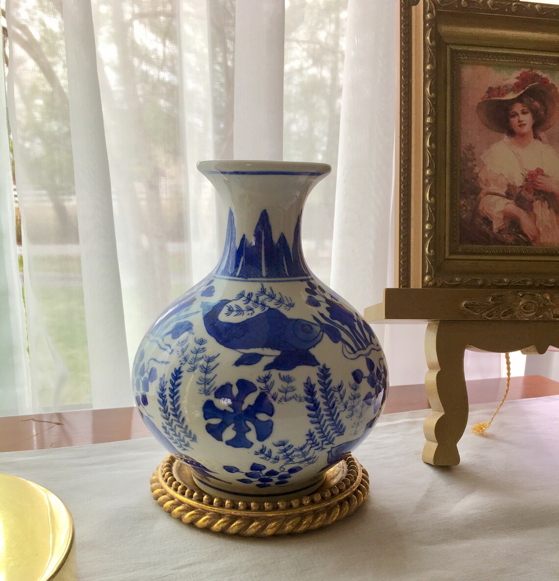 Vintage Seymour Mann Fine Porcelain China Blue Vase Etsy