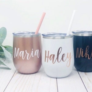 Wine tumbler - Personalized Tumbler - Insulated Cup - Personalized Wine Tumbler - Unique Gift for Wife - Stainless Steel