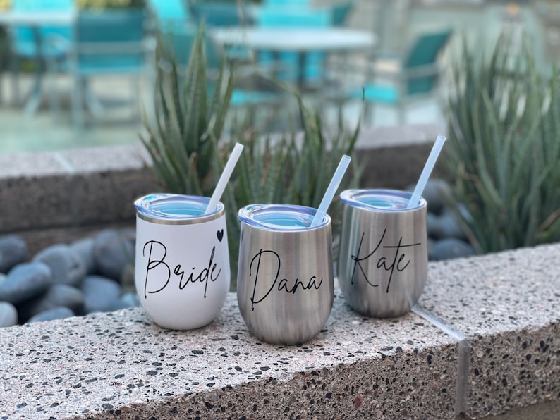 Wine Tumbler Custom Wine cup Personalized Wine Tumbler Bachelorette Party Favors Personalized Wine Glass Wine Tumbler with Lid image 7