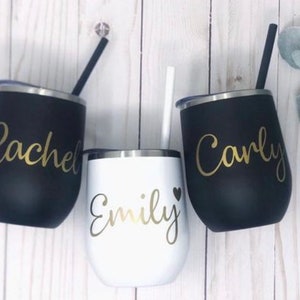 Wine Tumbler Custom Wine cup Personalized Wine Tumbler Bachelorette Party Favors Personalized Wine Glass Wine Tumbler with Lid image 6