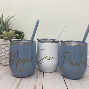 Wine Tumbler Custom Wine cup Personalized Wine Tumbler Bachelorette Party Favors Personalized Wine Glass Wine Tumbler with Lid image 4