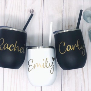 Wine Tumbler - Custom Wine cup - Personalized Wine Tumbler - Bachelorette Party Favors Personalized Wine Glass Wine Tumbler with Lid