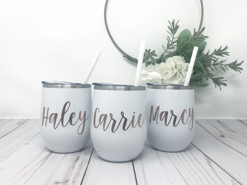 Wine Tumbler Custom Wine cup Personalized Wine Tumbler Bachelorette Party Favors Personalized Wine Glass Wine Tumbler with Lid image 3