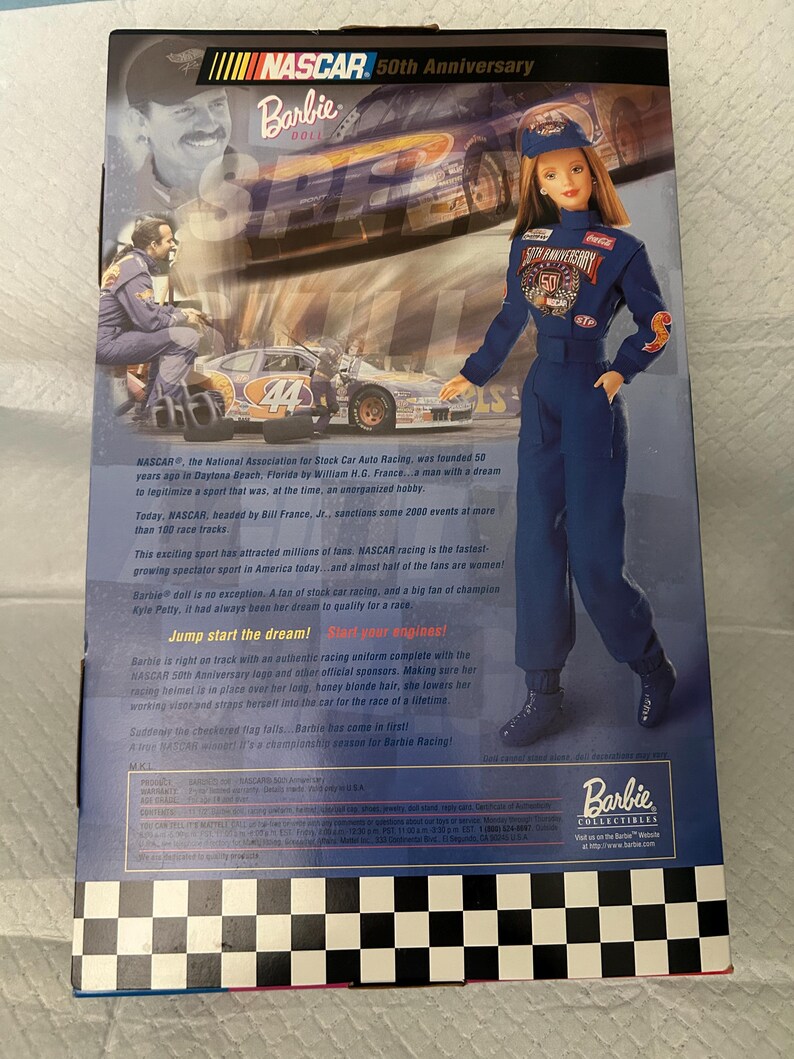 50th Anniversary NASCAR Barbie Doll Collectors Edition - Etsy