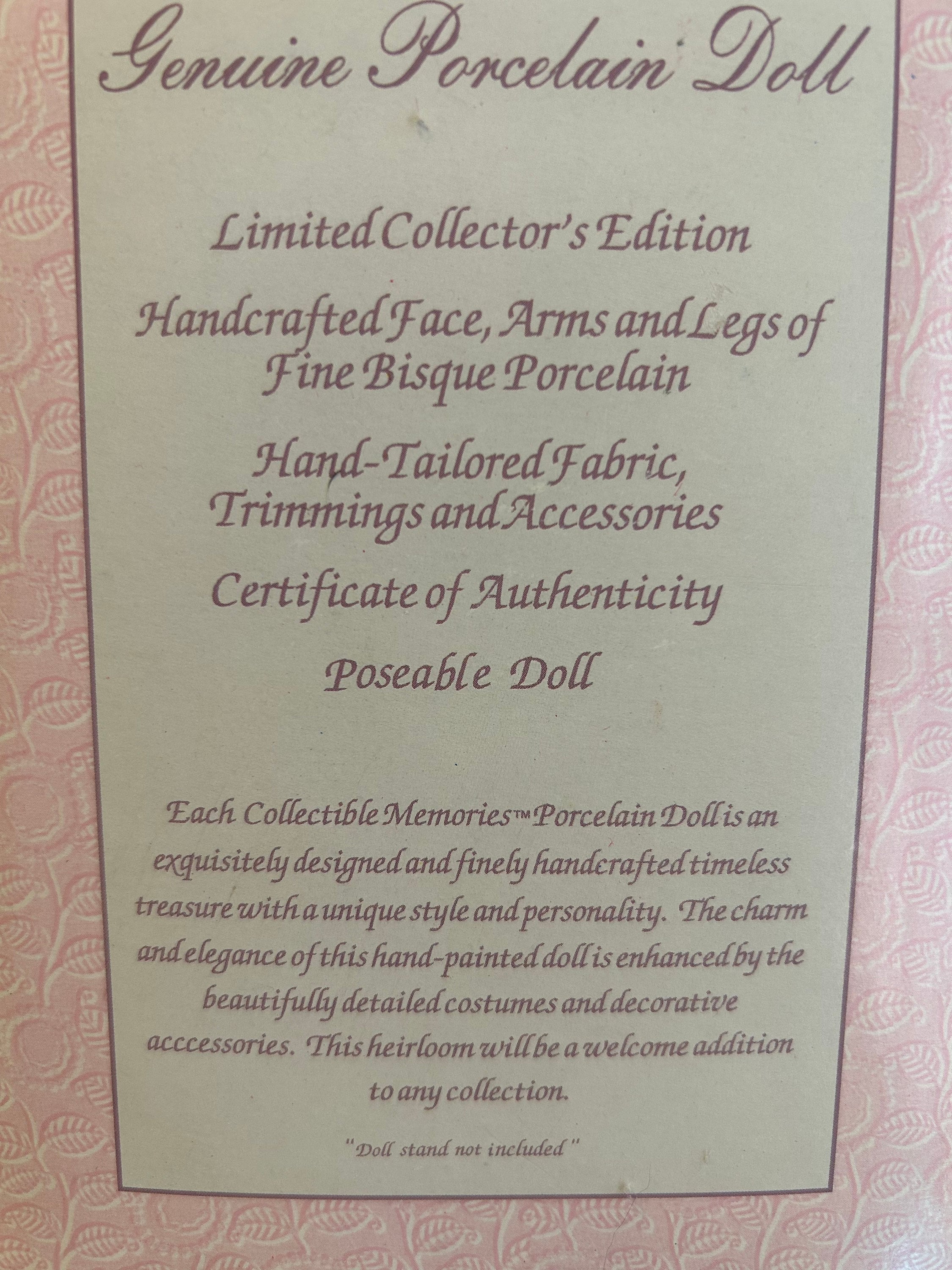 Collectible Memories Hand Painted Porcelain Doll - Etsy