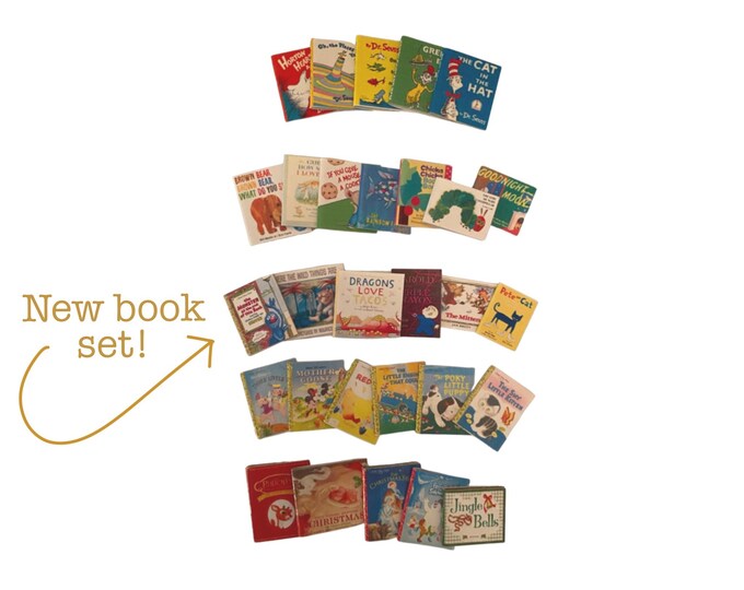 Miniature Children's Book Set, Dollhouse Kids Decor, 112 Scale Children's Books Etsy