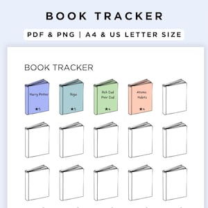 Registro de lectura imprimible / Libros que he leído / Libros que quiero leer / Diario de lectura en tamaño A4 y carta Descarga instantánea