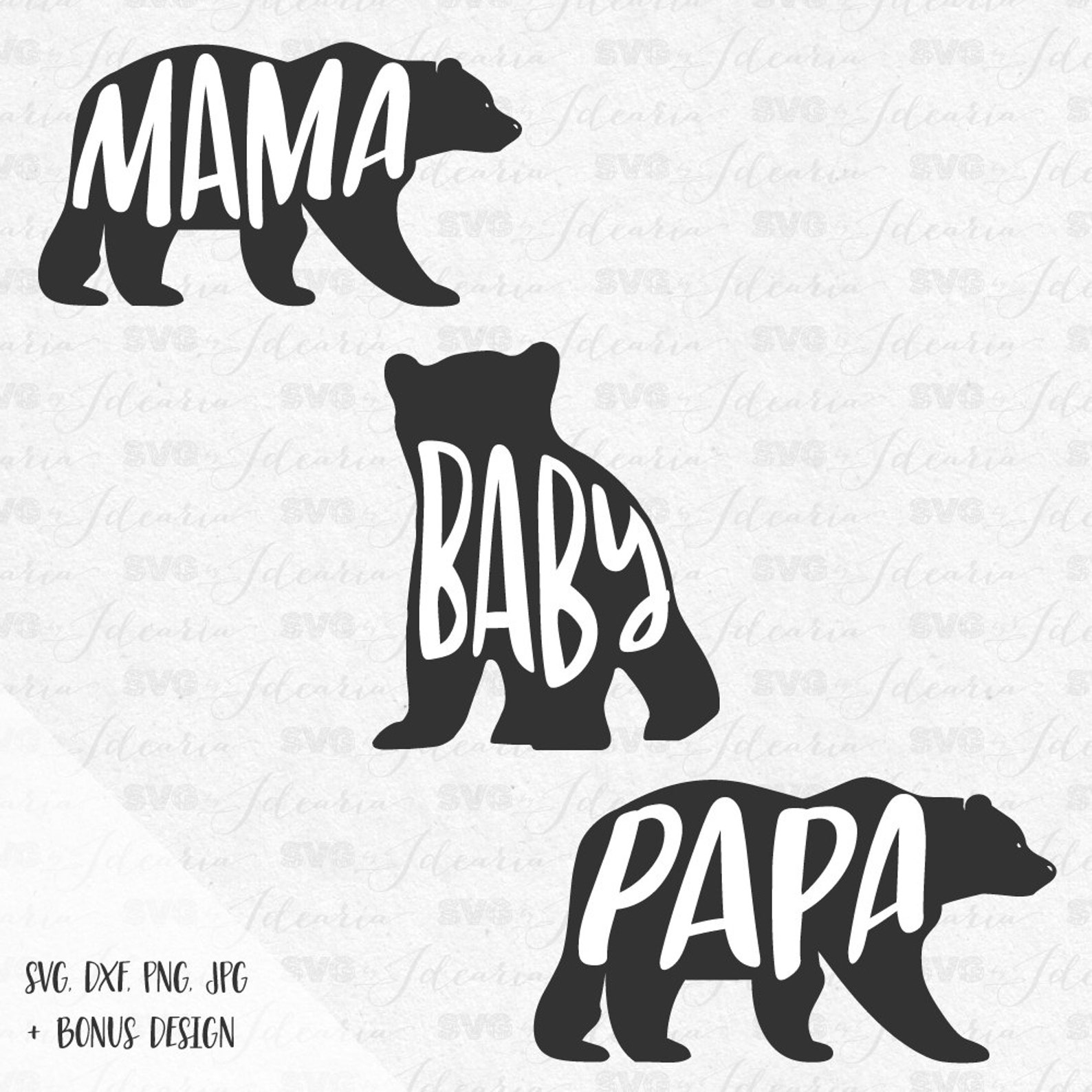 Baby Bear Mama Bear Papa Bear Svg Bear Svg Newborn Files SVG Etsy