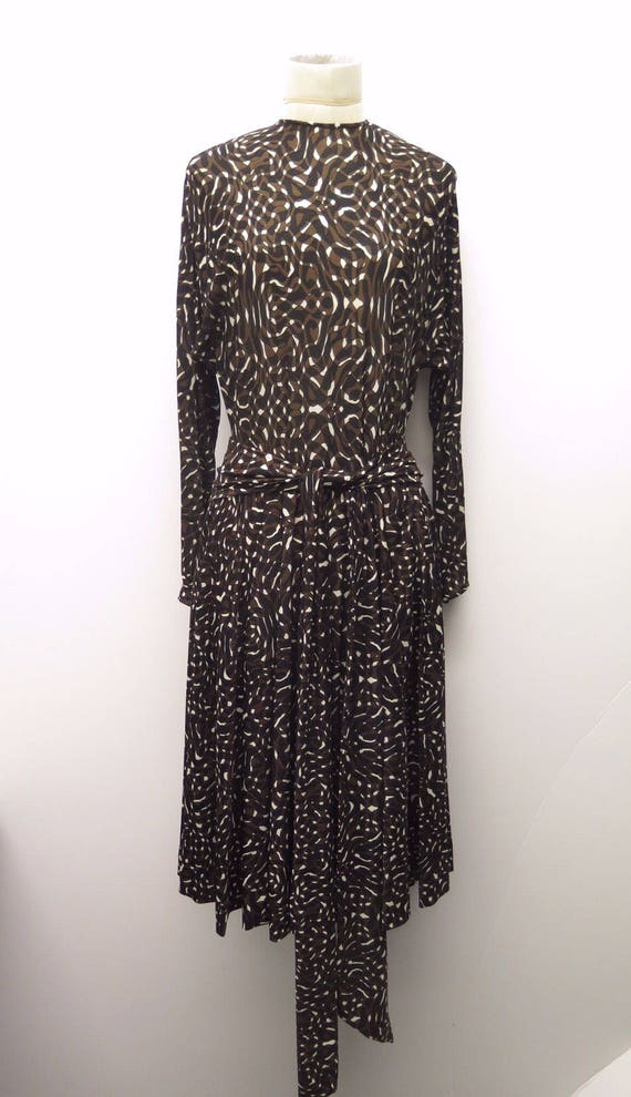 1960s La Mendola Italy swirly Print nylon belted s