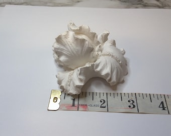 Ready to Paint Plaster Craft Chalkware    1  pieces Thick Flower IRIS Floral Theme P0266