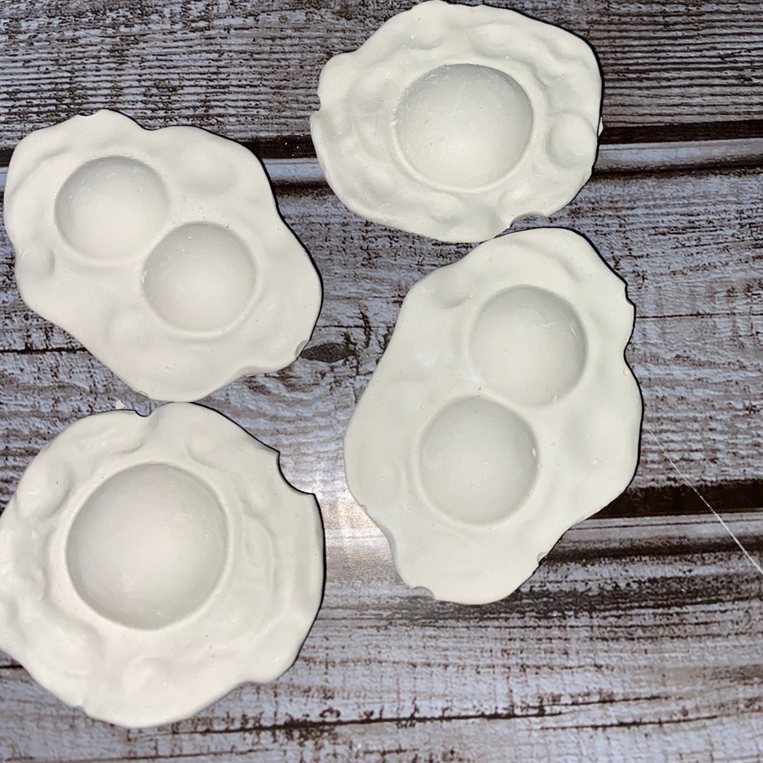Ready to Paint Plaster of Paris DIY Craft 4 Piece Small FRIED EGG P0376 Etsy
