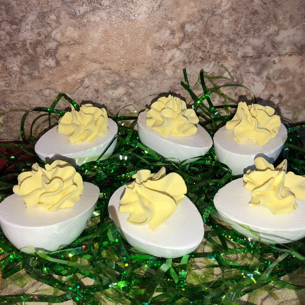 Deviled Eggs 6 Pieces as a set Fake Food Display for the Home or Photo Shoot F0029
