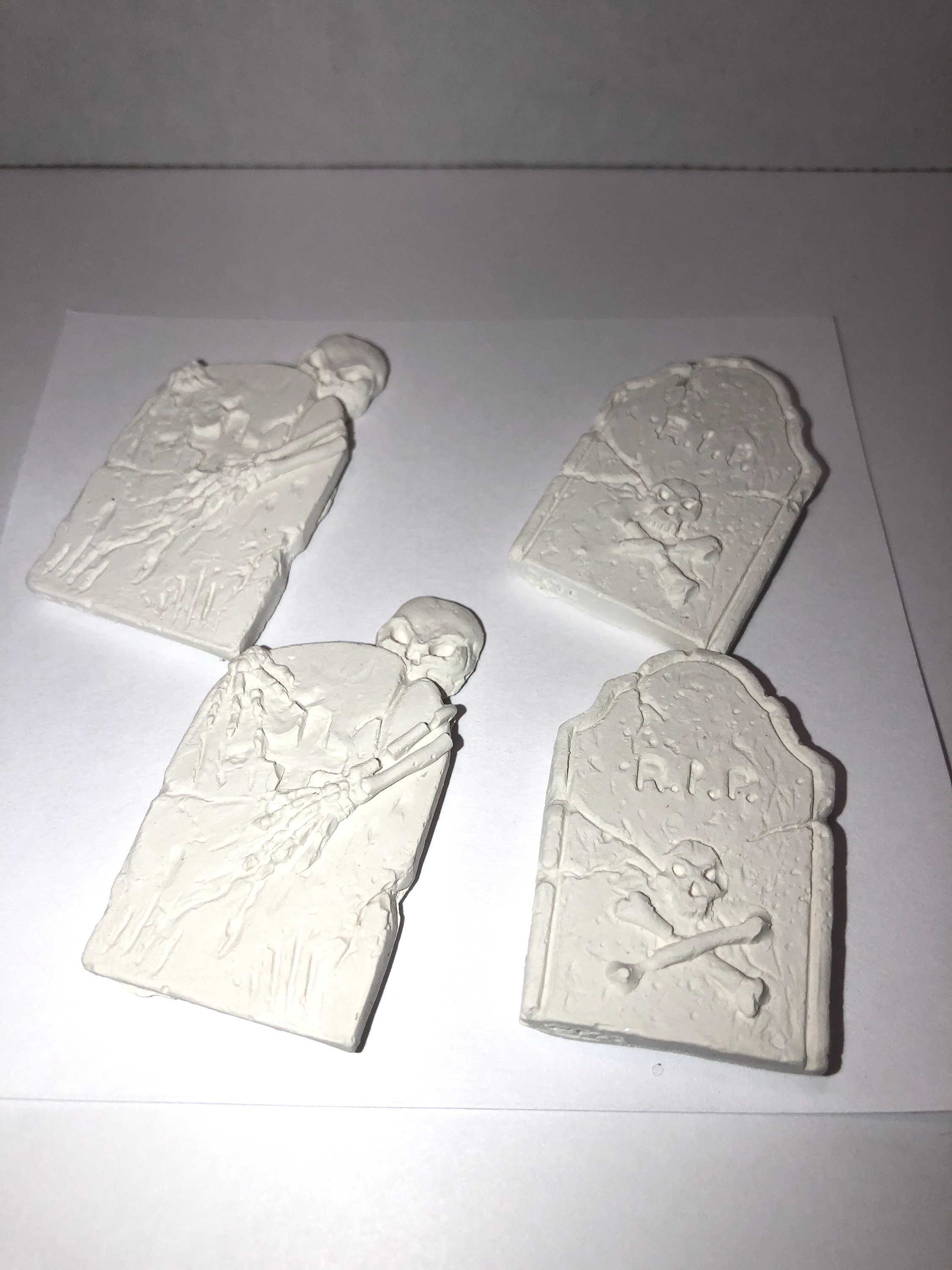 DIY Plaster Halloween Crafts: Skeleton & Gravestone Set - Etsy