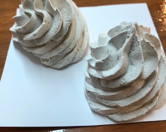 2 piece Dollop Whipped Cream Topping for cupcake or dessert project Fake Food Display P0093
