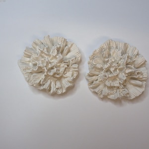 Ready to Paint Plaster Craft   2 Piece Raised Carnation  Flowers  LARGE  Camellia Floral   P0271