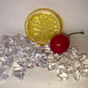 Crushed Ice Tumbler Topper  Slice of Lemon  Cherry and Crushed Ice 32 piece KIT Fake Food  Kit 3