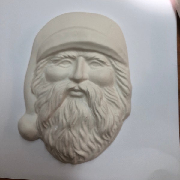 Ready to Paint Plaster Craft Chalkware  1  piece Large Santa Claus Head Christmas  Holiday Theme   P0306