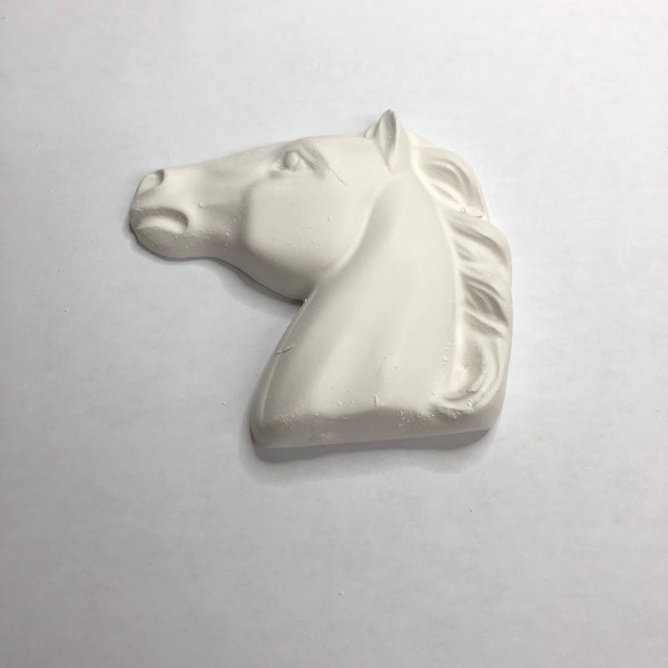 Ready to Paint Plaster DIY Craft Chalkware   1 piece Thick Stallion Horse Head   Animals P0351