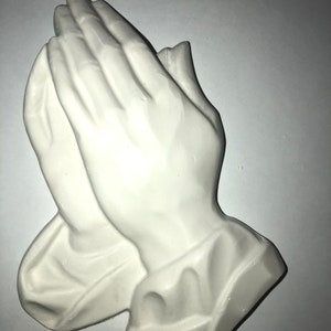 Ready to Paint Plaster Craft Chalk Ware 1 LARGE  piece   Praying Hands Religion Jesus God  P0251
