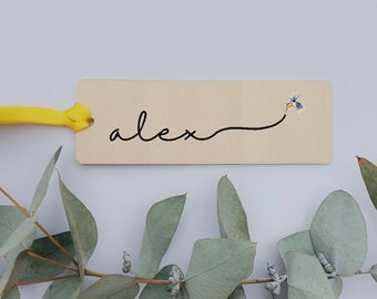 Custom Personalised Name - Wooden Bookmark - Hummingbird