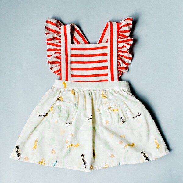 Toddler Pinafore Dress - Toddler Dress - Vintage Girls Dress-12-18mo, 18-24mo, 2T, 3T, 4T, 5T