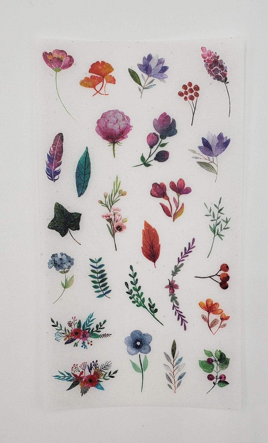Floral Washi Sticker Sheet Set of 6 Etsy
