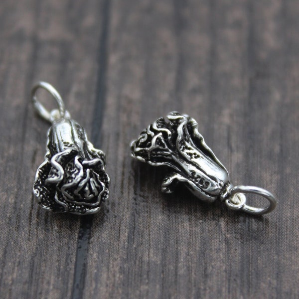 2 charmes de chou en argent sterling, charmes de chou chinois en argent, charmes de légumes 3D, charmes alimentaires