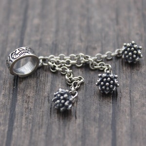 1PC Sterling Silver Lotus Charm,Silver Lotus Flower Tassel Charm,Lotus Bracelet and Necklace Charm