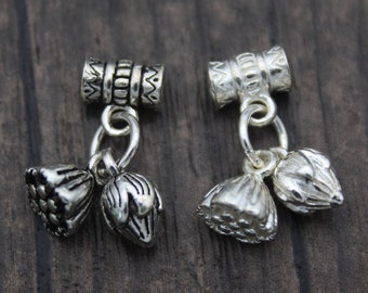 1PC Sterling Silver Lotus Charm,Lotus Flower Charm,Flower Charm,Bracelet Charm