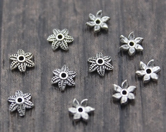 10 sterlingzilveren bladkraalkapjes,5 mm kleine sterlingzilveren kraalkapjes,zilveren bloemkraalkapjes,zilveren kraalkapjes,bloemkapjes