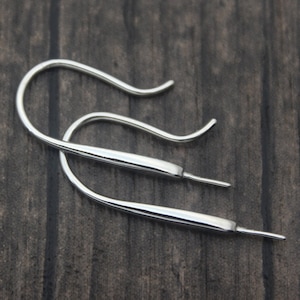 2 Stück Sterling Silber Ohrhaken, Silber Ohrdrähte, Sterling Silber Draht Haken, für halb gebohrte Perlen und Perlen