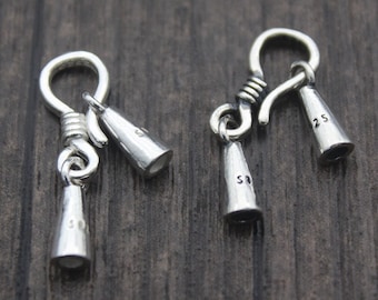 1PC Sterling Silver Cord Ends for 2mm Cords,Silver End Caps,Leather Cord End Cap,Silver Leather Cord Clasp
