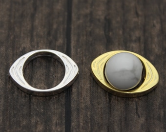 1PC Sterling Silver Bead Frame,Gold Plated Bead Frame,Oval Shape Bead Frame,Fit 8mm Beads