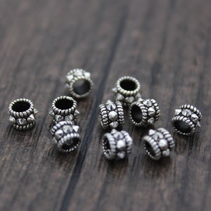 10 Sterling Silver Beads,5x3.5mm Silver Rondelle Beads,Silver Spacer Beads,Silver Flat Round Beads,Beads Spacer
