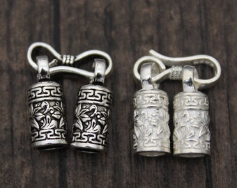 4mm Sterling Silver Flower Cord End Cap,Leather Cord End Cap,Silver End Caps