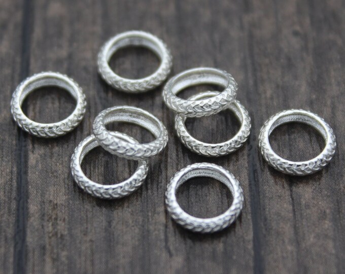 Sterling Silver Round Donut Ring Link Connector Clasp – 13mm, 925 Silver, For Jewelry Making